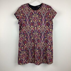 J. McLaughlin Estate Garden Floral Paisley Silk Swing Dress | XL (14)